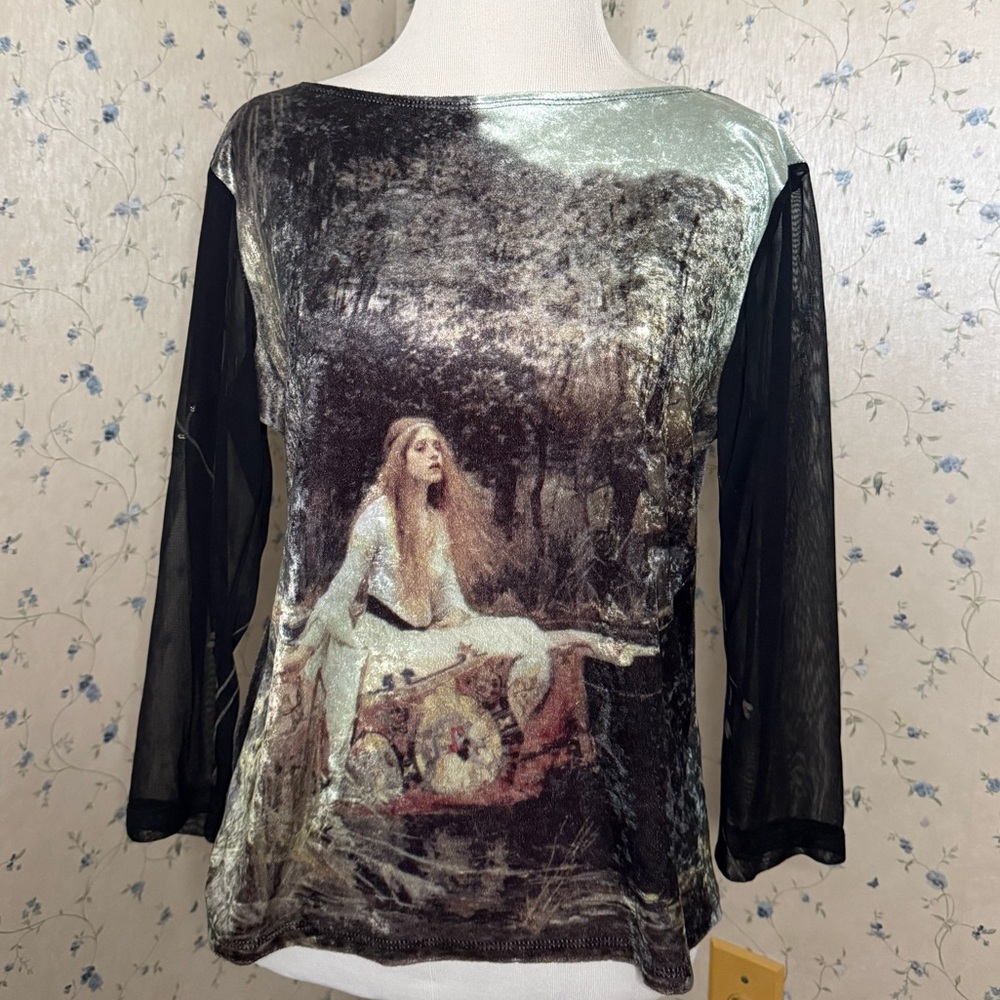90’s Y2K vintage made in the USA Jacques Euro style lady of Shallot top